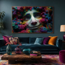 Surrealistisch gezicht 36x24 Acryl Wandkunst