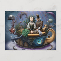 Surrealistisch gezichtloos meisje op een magische 