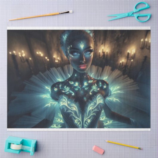 Surrealistisch Glowing Ballerina Decoupage Papier (Craft)