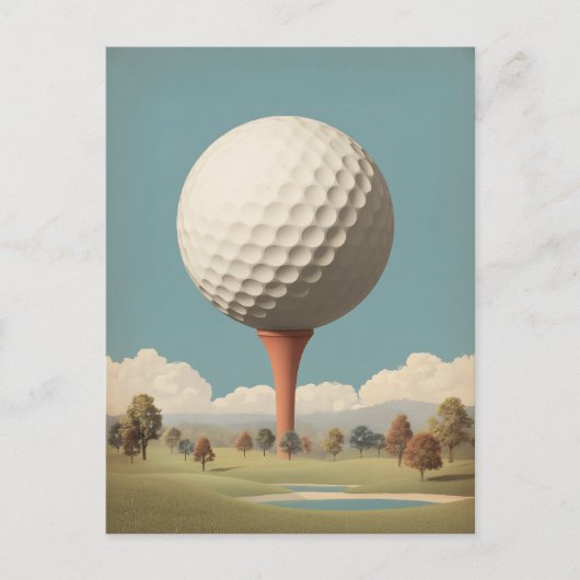 Surrealistisch golfbal landschap briefkaart (Voorkant)