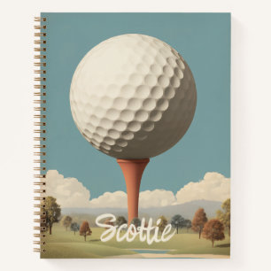 Surrealistisch golfballandschap notitieboek