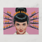 Surrealistisch haar met kleine bouwmensen briefkaart (Voorkant)