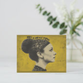 Surrealistisch haar met kleine mensen briefkaart (Staand voorkant)