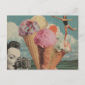 Surrealistisch ijs zwemcollage briefkaart (Voorkant)