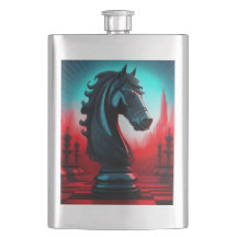 Surrealistisch ingewikkeld zwart ridder schaakstuk