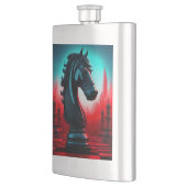 Surrealistisch ingewikkeld zwart ridder schaakstuk flacon (Links)