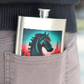 Surrealistisch ingewikkeld zwart ridder schaakstuk flacon (Voorbeeld)