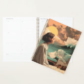 Surrealistisch interieur met vrouw en kat planner (Display)