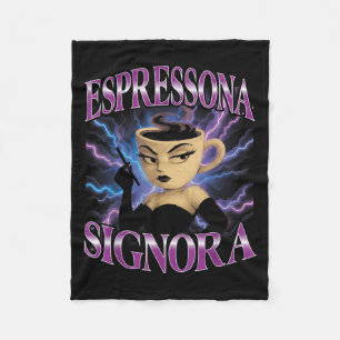 Surrealistisch Italiaans Brainrot Meme Espressona  Fleece Deken