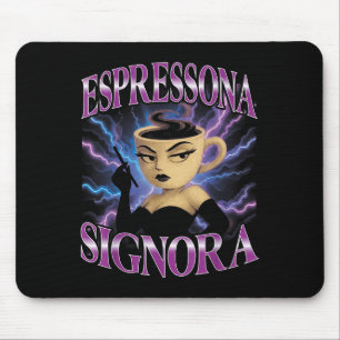Surrealistisch Italiaans Brainrot Meme Espressona  Muismat