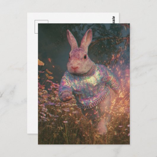Surrealistisch konijn in een trui briefkaart (Voorkant / Achterkant)