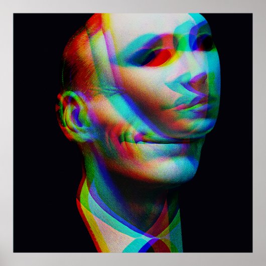 Surrealistisch Lachende Man (Matte Print) Poster (Voorkant)