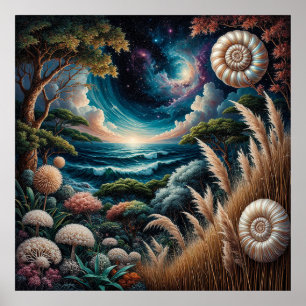 Surrealistisch Landschap Droomachtig Kosmisch Poster