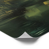 Surrealistisch landschap met smeltende klokken en  poster (Hoek)