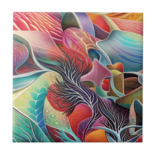 Surrealistisch landschap Tegel Tegeltje (Voorkant)