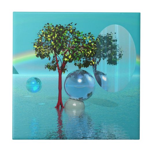 Surrealistisch landschap tegeltje (Voorkant)