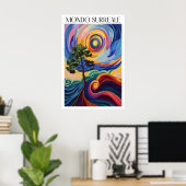 Surrealistisch landschapskunstprint Levendige boom Poster (Thuiskantoor)