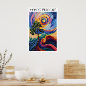 Surrealistisch landschapskunstprint Levendige boom Poster (Keuken)