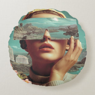 Surrealistisch landschapsvisioen, Surrealistisch v Rond Kussen
