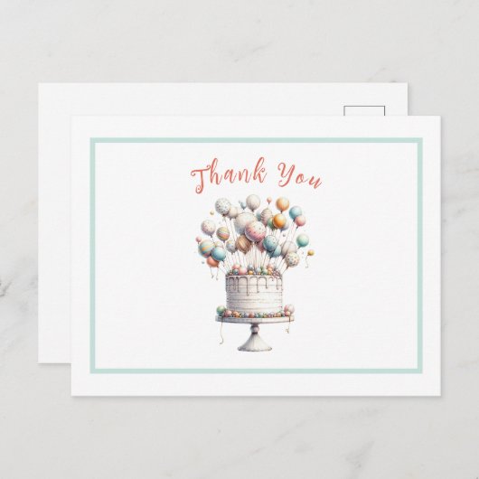 Surrealistisch, Malle Ballonnen en Verjaardagstaar Briefkaart (Voorkant / Achterkant)