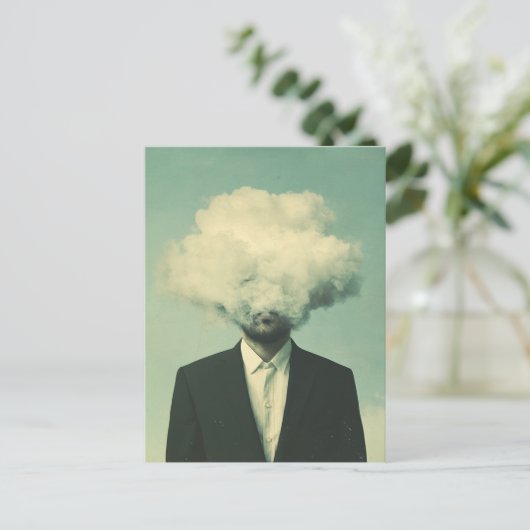 Surrealistisch Man in een wolk Briefkaart (Staand voorkant)