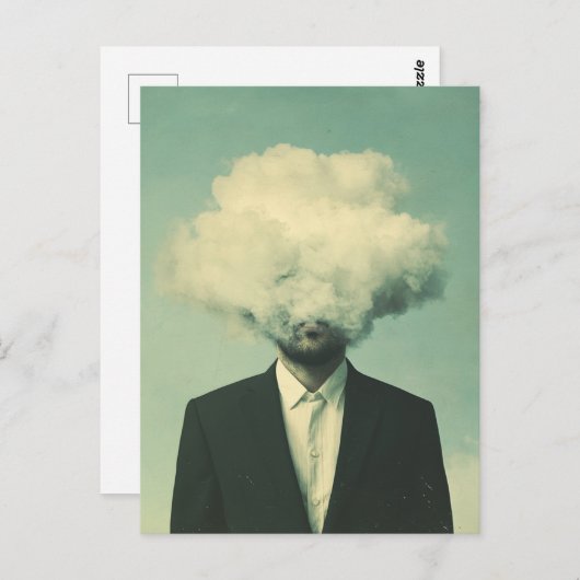 Surrealistisch Man in een wolk Briefkaart (Voorkant / Achterkant)
