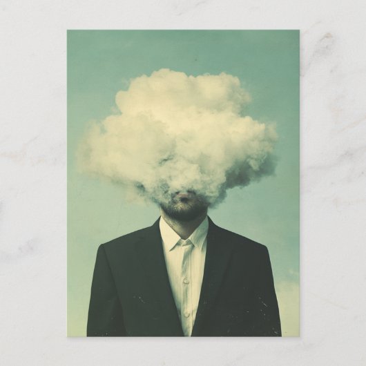 Surrealistisch Man in een wolk Briefkaart (Voorkant)