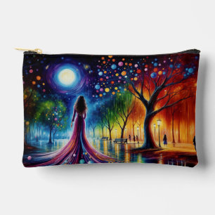 Surrealistisch meisje fantasie maanlicht park rege etui