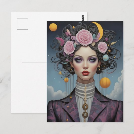 Surrealistisch Mode Portret Briefkaart (Voorkant / Achterkant)