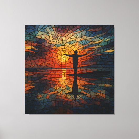 Surrealistisch mozaïek: gefragmenteerde perspectie canvas afdruk (Voorkant)