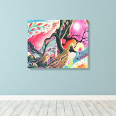 Surrealistisch mystiek landschap canvas afdruk (Insitu (Houten vloer))