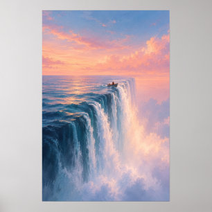 Surrealistisch oceaanwalserlandschap poster