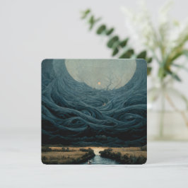 Surrealistisch olieverfschilderij landschap kaart