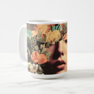 Surrealistisch onderwaterportret met koraalbloemen koffiemok