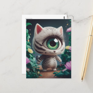 Surrealistisch One Eyed Zebra Kat Briefkaart
