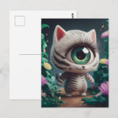 Surrealistisch One Eyed Zebra Kat Briefkaart (Voorkant / Achterkant)