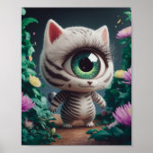 Surrealistisch One Eyed Zebra Kat Poster (Voorkant)