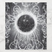 SURREALISTISCH ONSCHILDERD KOSMISCH VENSTER WIJN ETIKET (Enkel label)