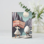 Surrealistisch ontbijt Mensen Giant Egg en Bacon Briefkaart (Staand voorkant)