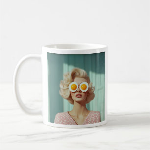 Surrealistisch ontbijt Mode Portret Koffiemok