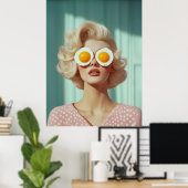 Surrealistisch ontbijt Mode Portret Poster (Thuiskantoor)