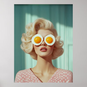 Surrealistisch ontbijt Mode Portret Poster