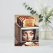 Surrealistisch ontbijt vrouw briefkaart (Staand voorkant)