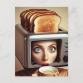 Surrealistisch ontbijt vrouw briefkaart (Voorkant)