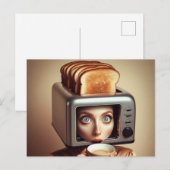 Surrealistisch ontbijt vrouw briefkaart (Voorkant / Achterkant)