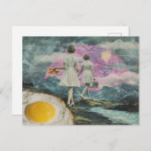 Surrealistisch ontbijt vrouw met spek en eieren briefkaart (Voorkant / Achterkant)