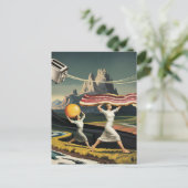 Surrealistisch ontbijt vrouwen briefkaart (Staand voorkant)