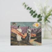 Surrealistisch ontbijt Vrouwen Sunny Side Up Egg Briefkaart (Staand voorkant)