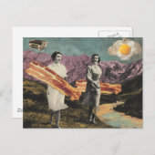 Surrealistisch ontbijt Vrouwen Sunny Side Up Egg Briefkaart (Voorkant / Achterkant)