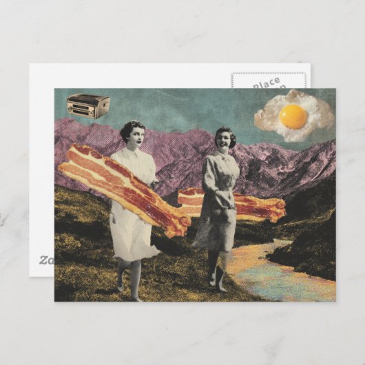 Surrealistisch ontbijt Vrouwen Sunny Side Up Egg Briefkaart (Voorkant / Achterkant)